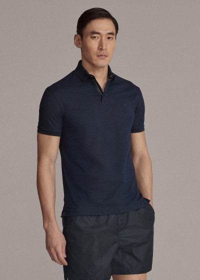 Men's Ralph Lauren Zip-Placket Stretch Piqué Polos | 564798OTG